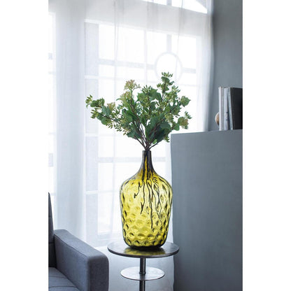 21" Olive Green Hammered Glass Table Vase HomeRoots