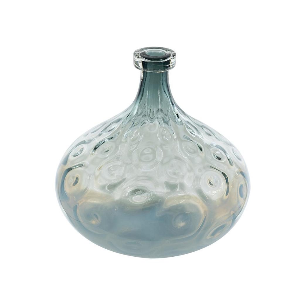 13" Light Blue Hammered Glass Table Vase HomeRoots