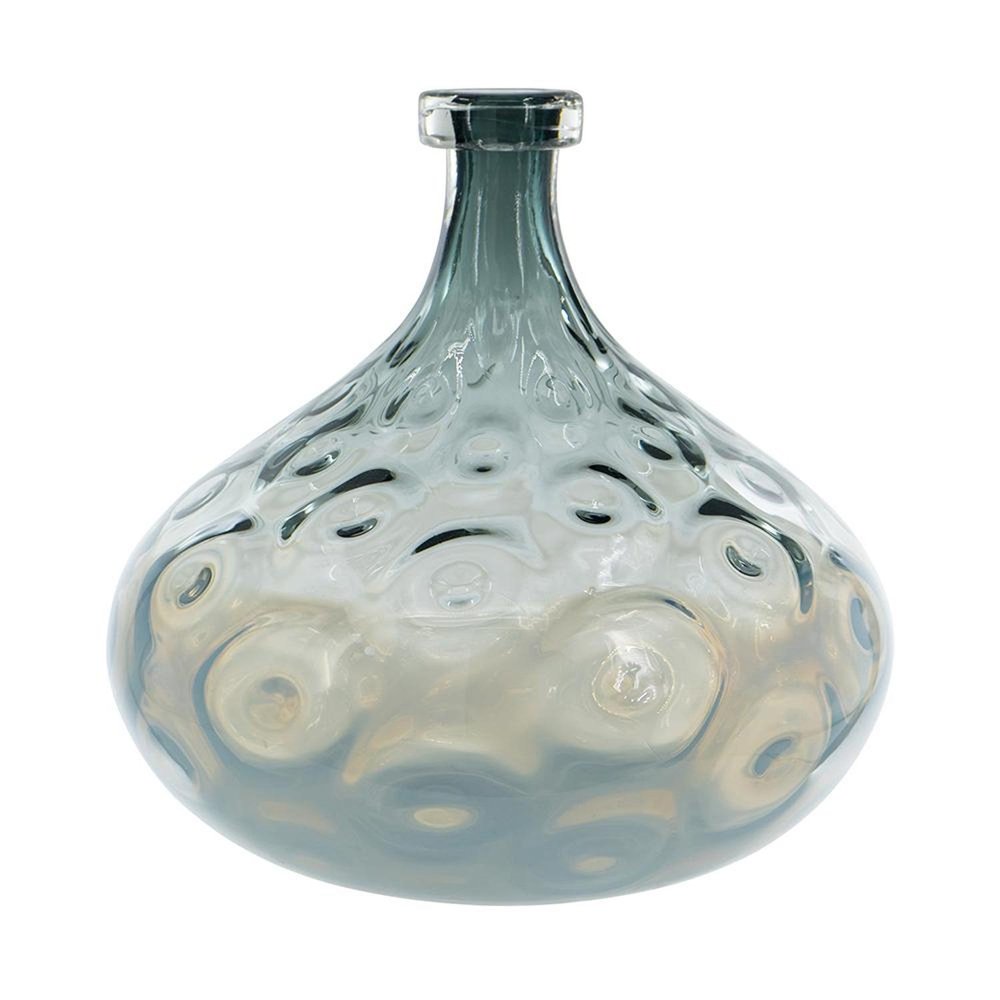 13" Light Blue Hammered Glass Table Vase HomeRoots