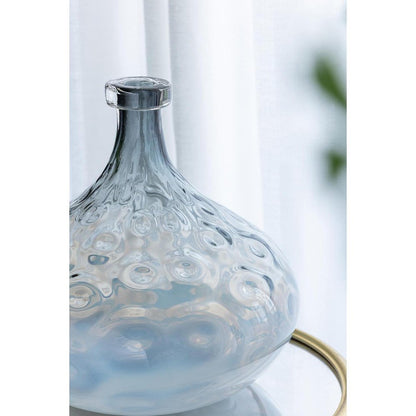 13" Light Blue Hammered Glass Table Vase HomeRoots