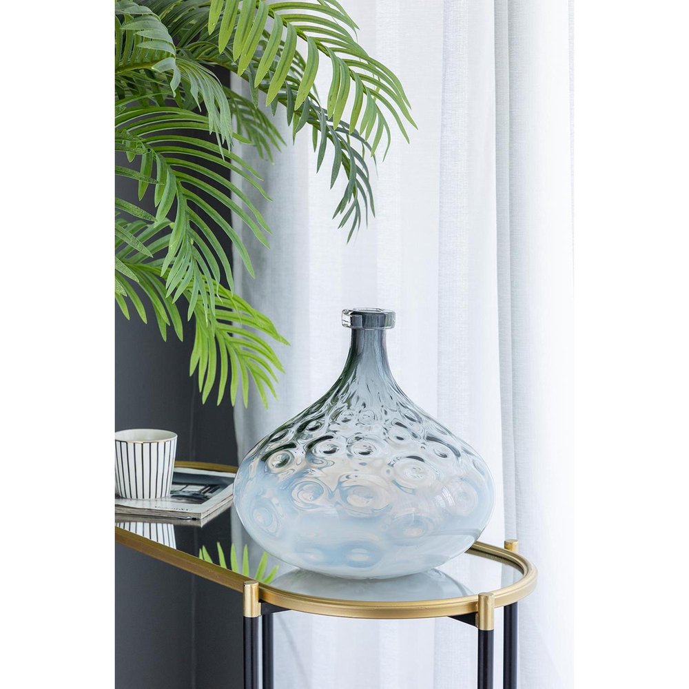 13" Light Blue Hammered Glass Table Vase HomeRoots