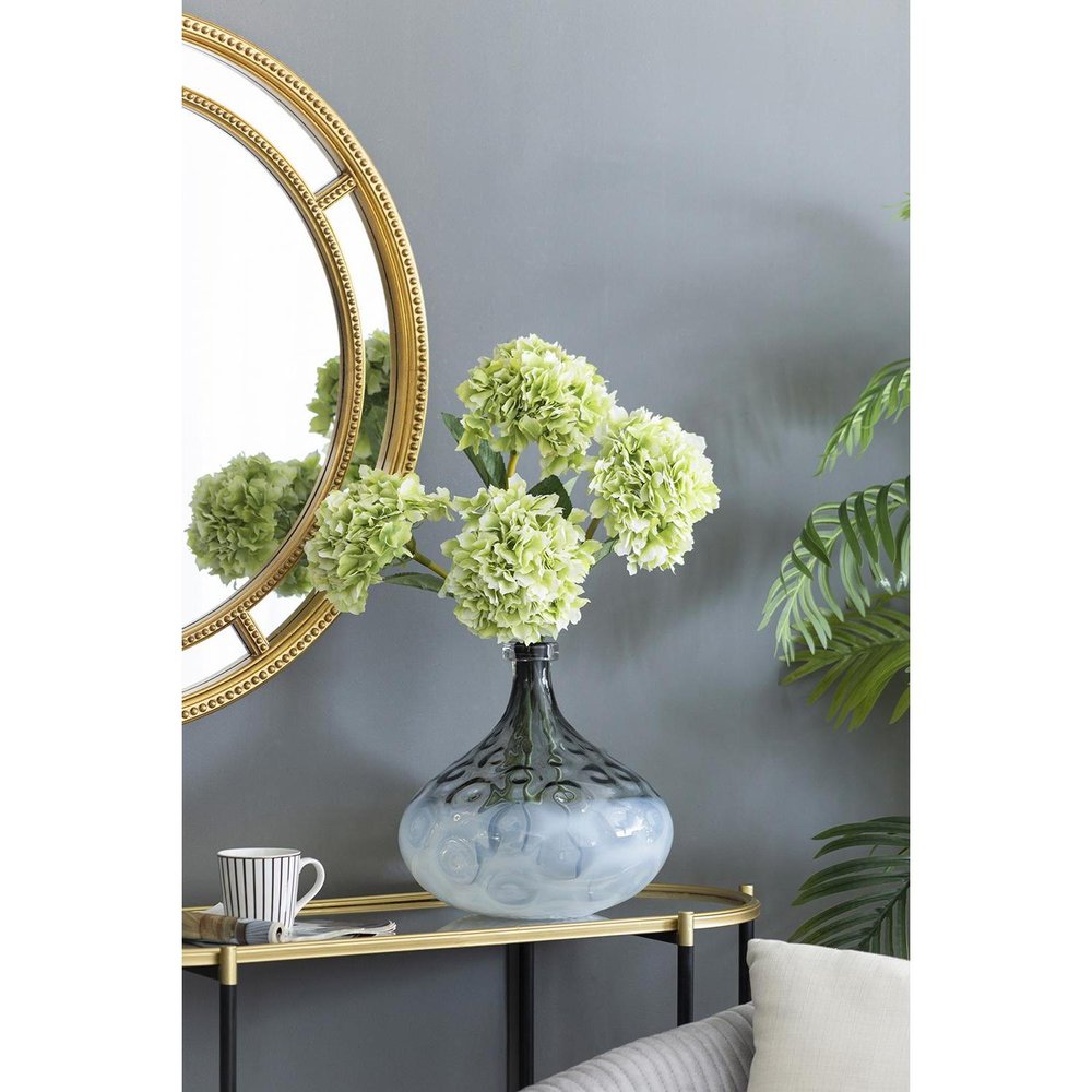 13" Light Blue Hammered Glass Table Vase HomeRoots