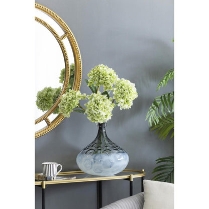 13" Light Blue Hammered Glass Table Vase HomeRoots