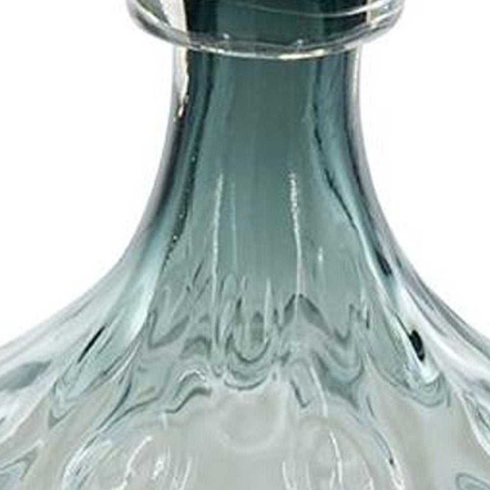 13" Light Blue Hammered Glass Table Vase — view 5