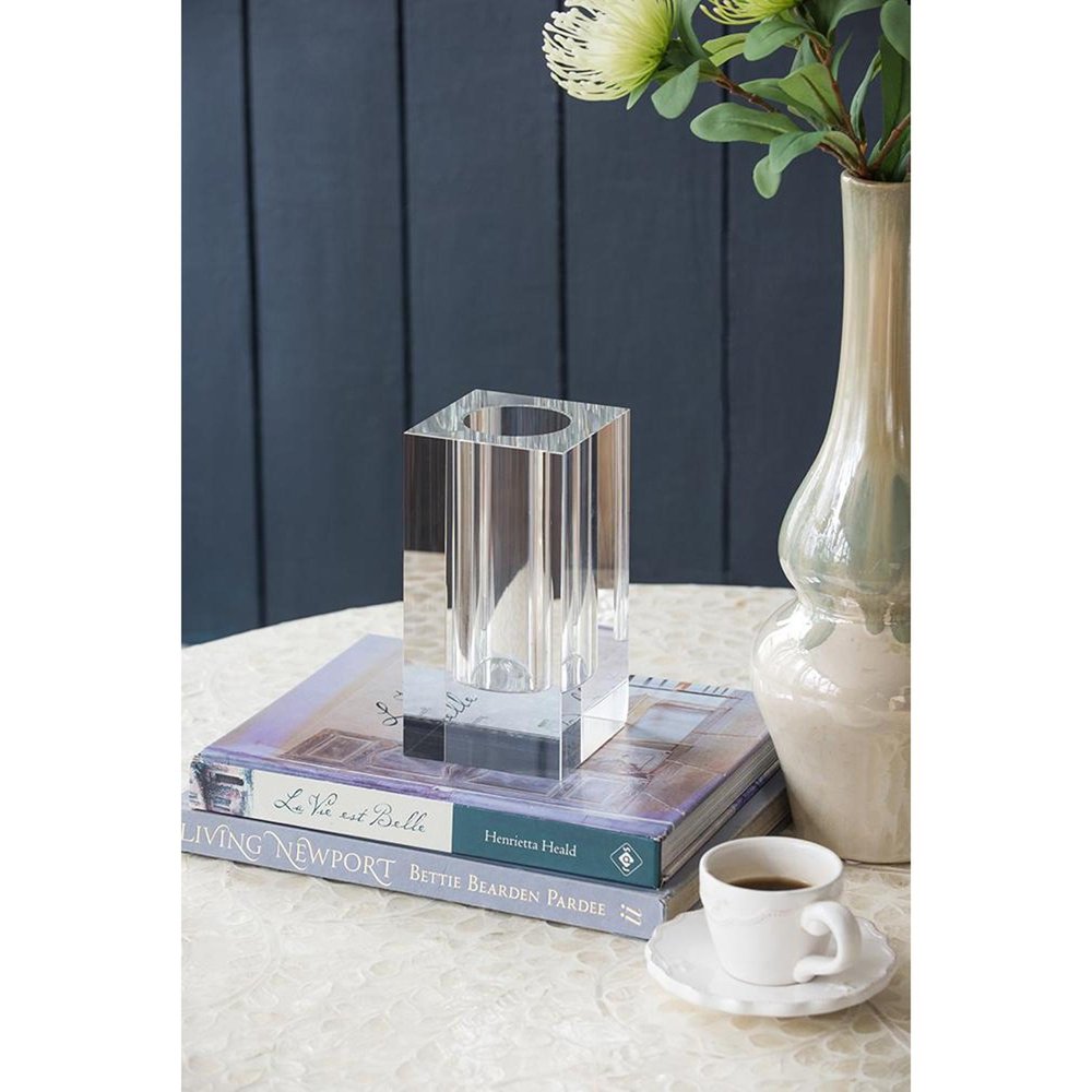 8" Clear Square Glass Table Vase HomeRoots