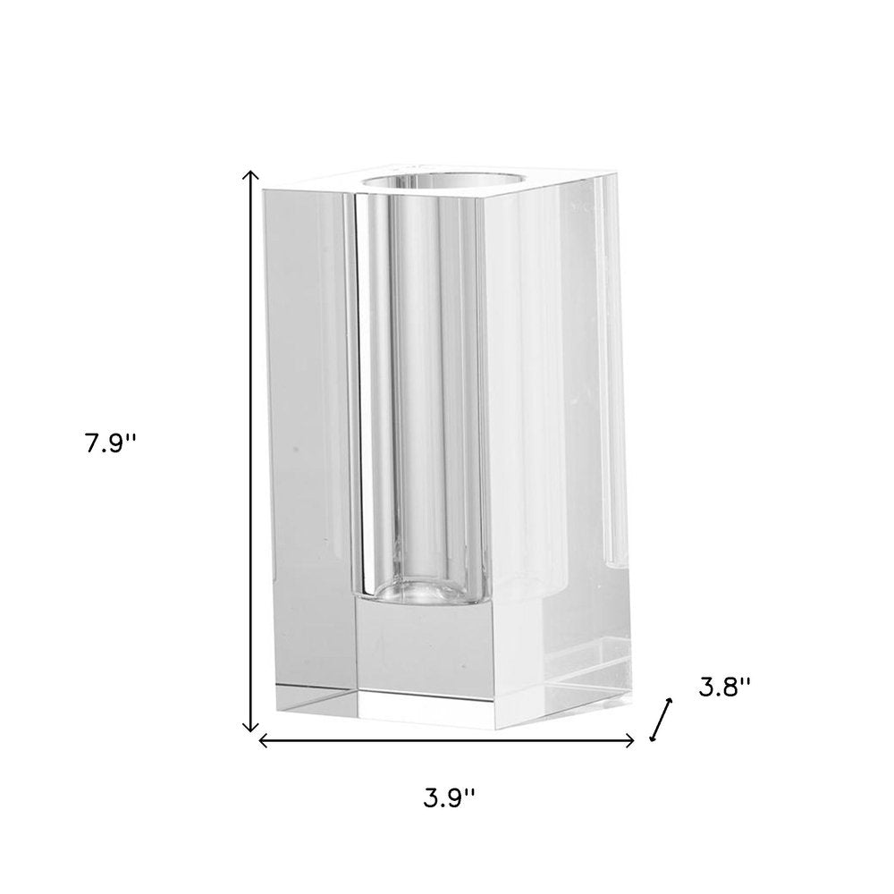 8" Clear Square Glass Table Vase HomeRoots