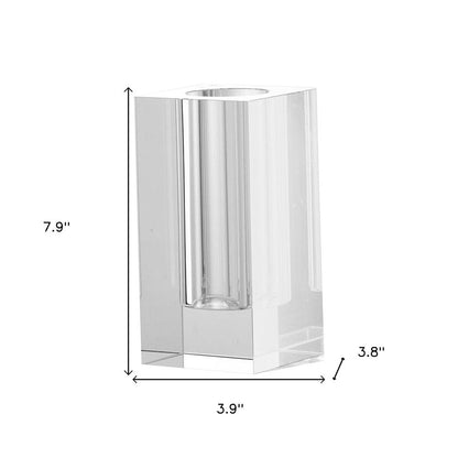 8" Clear Square Glass Table Vase HomeRoots