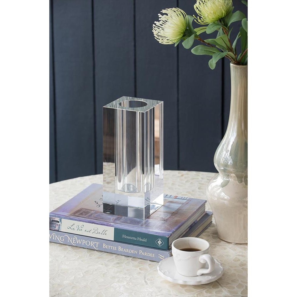 10" Clear Square Glass Table Vase HomeRoots