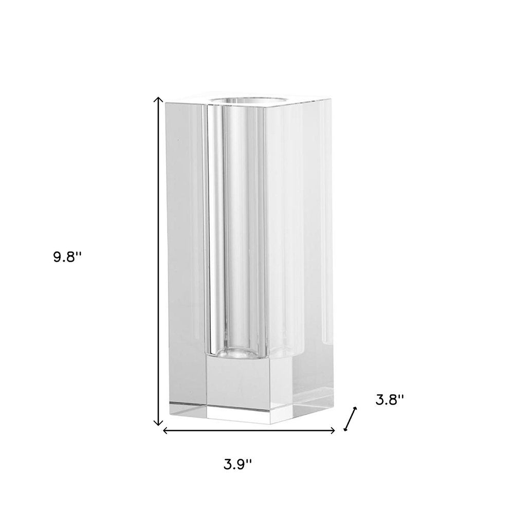 10" Clear Square Glass Table Vase HomeRoots
