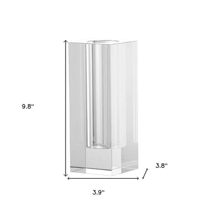 10" Clear Square Glass Table Vase HomeRoots
