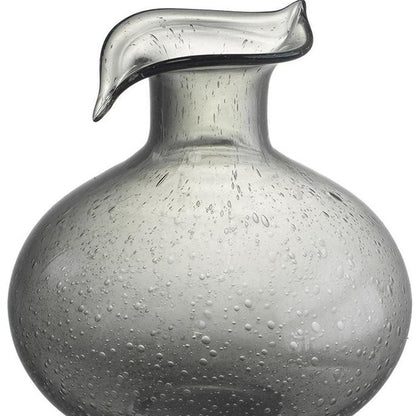 9" Light Gray Bubble Glass Round Table Vase HomeRoots