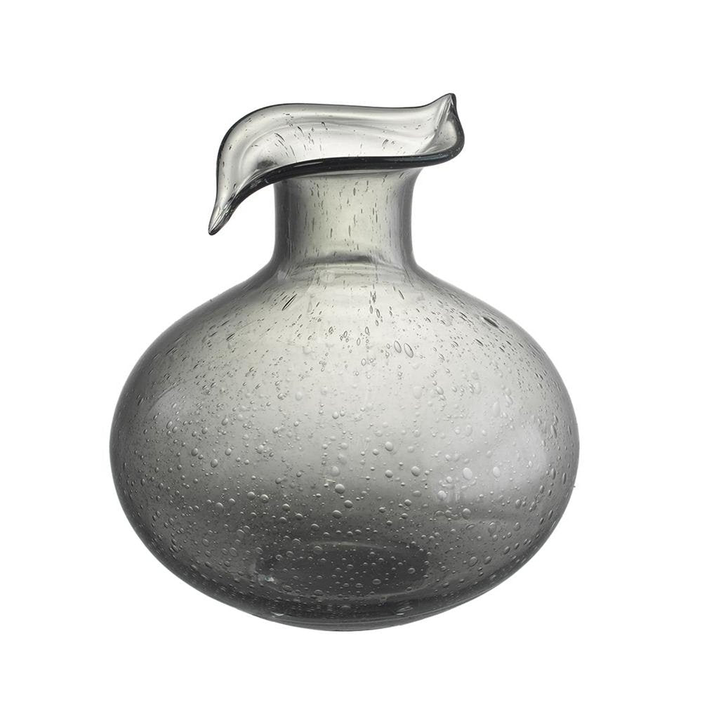 9" Light Gray Bubble Glass Round Table Vase HomeRoots