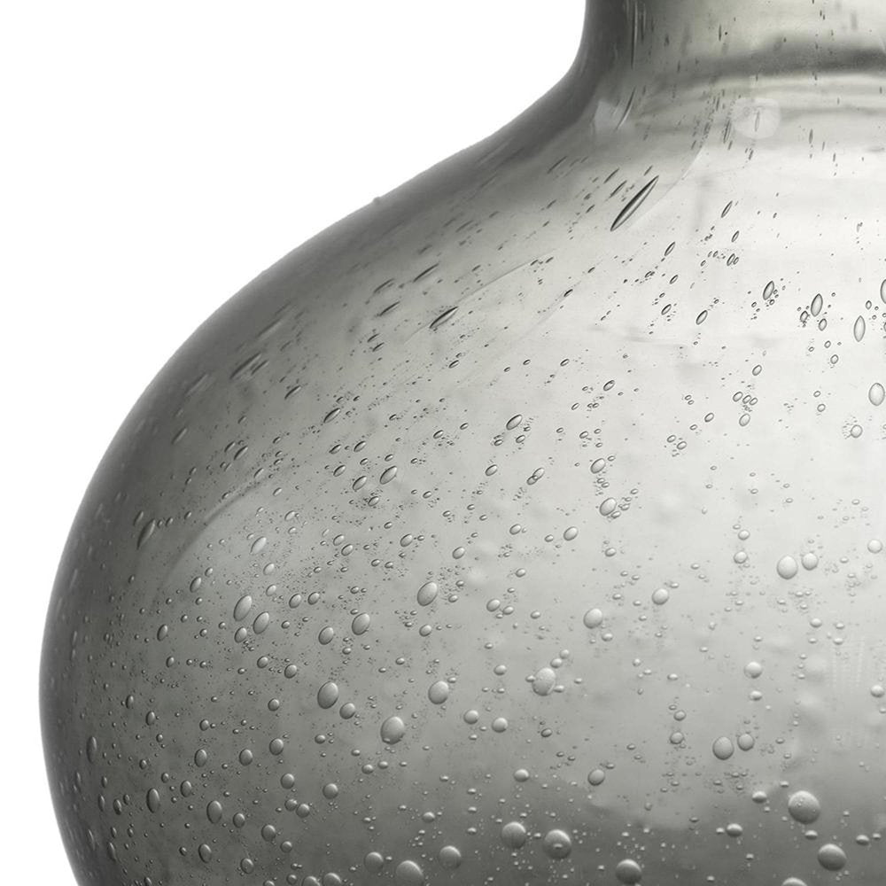 9" Light Gray Bubble Glass Round Table Vase HomeRoots