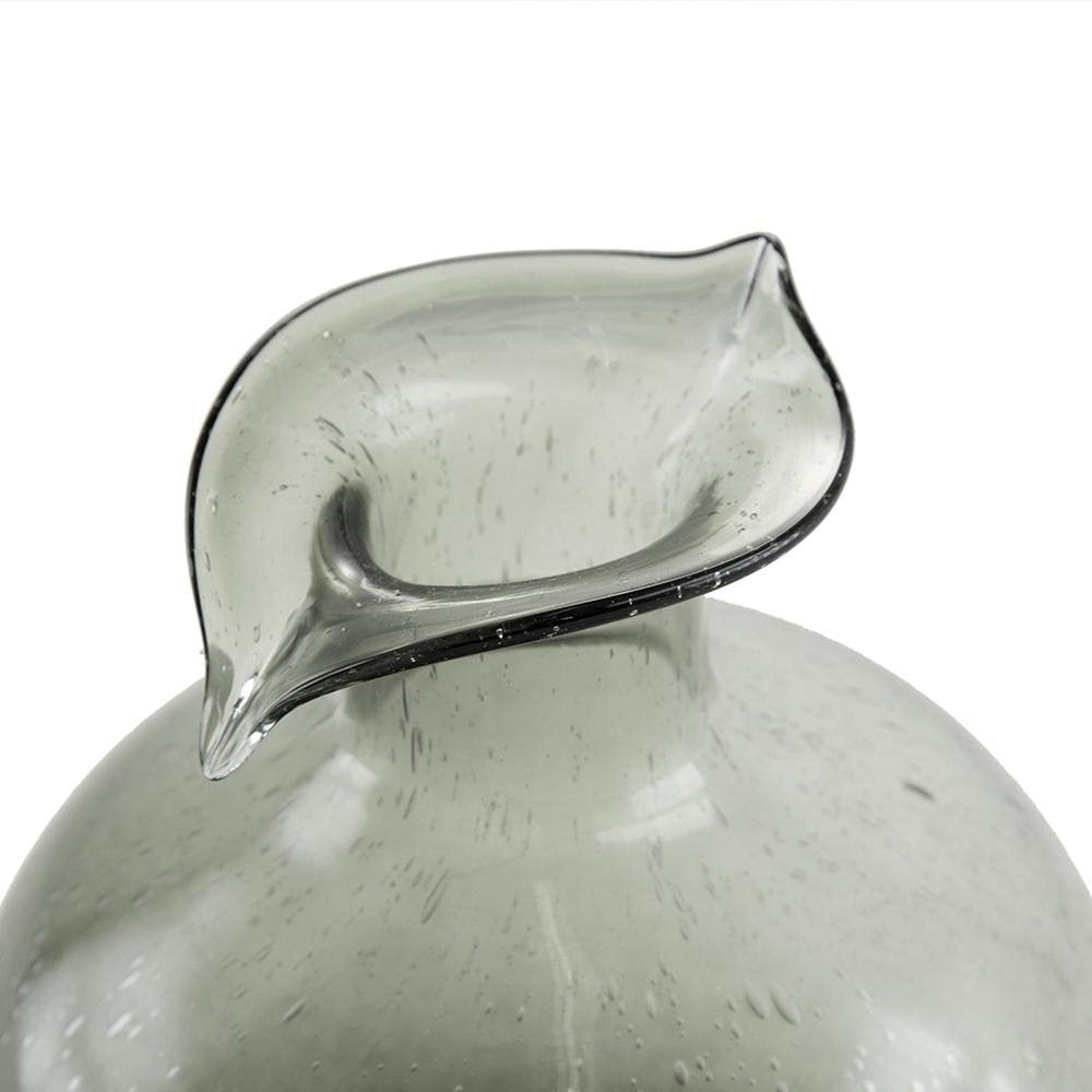 9" Light Gray Bubble Glass Round Table Vase HomeRoots