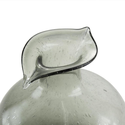 9" Light Gray Bubble Glass Round Table Vase HomeRoots