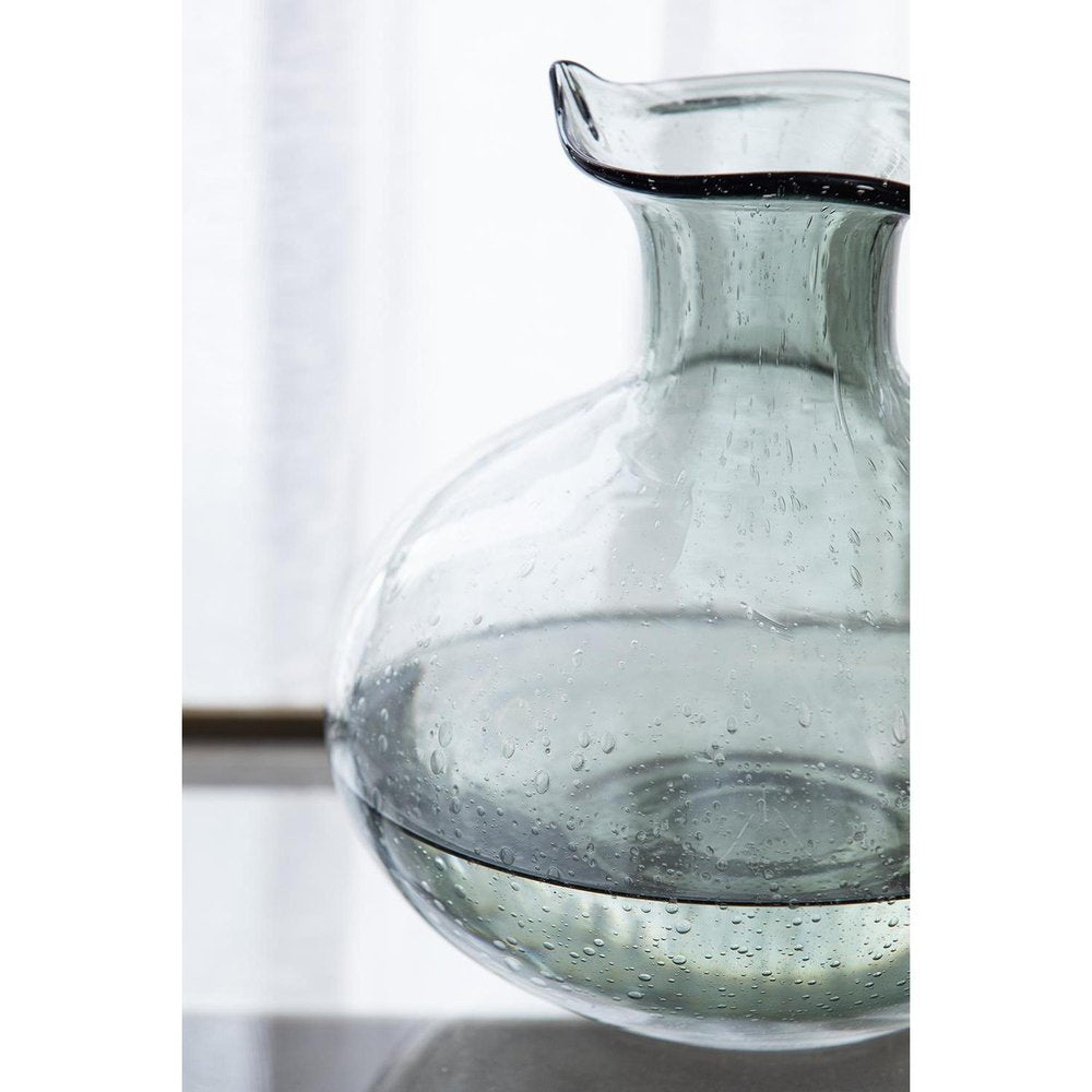 9" Light Gray Bubble Glass Round Table Vase HomeRoots