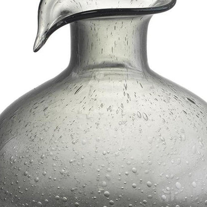 9" Light Gray Bubble Glass Round Table Vase HomeRoots