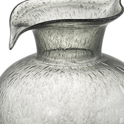 10" Light Gray Bubble Glass Round Table Vase HomeRoots