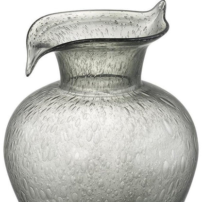 10" Light Gray Bubble Glass Round Table Vase HomeRoots
