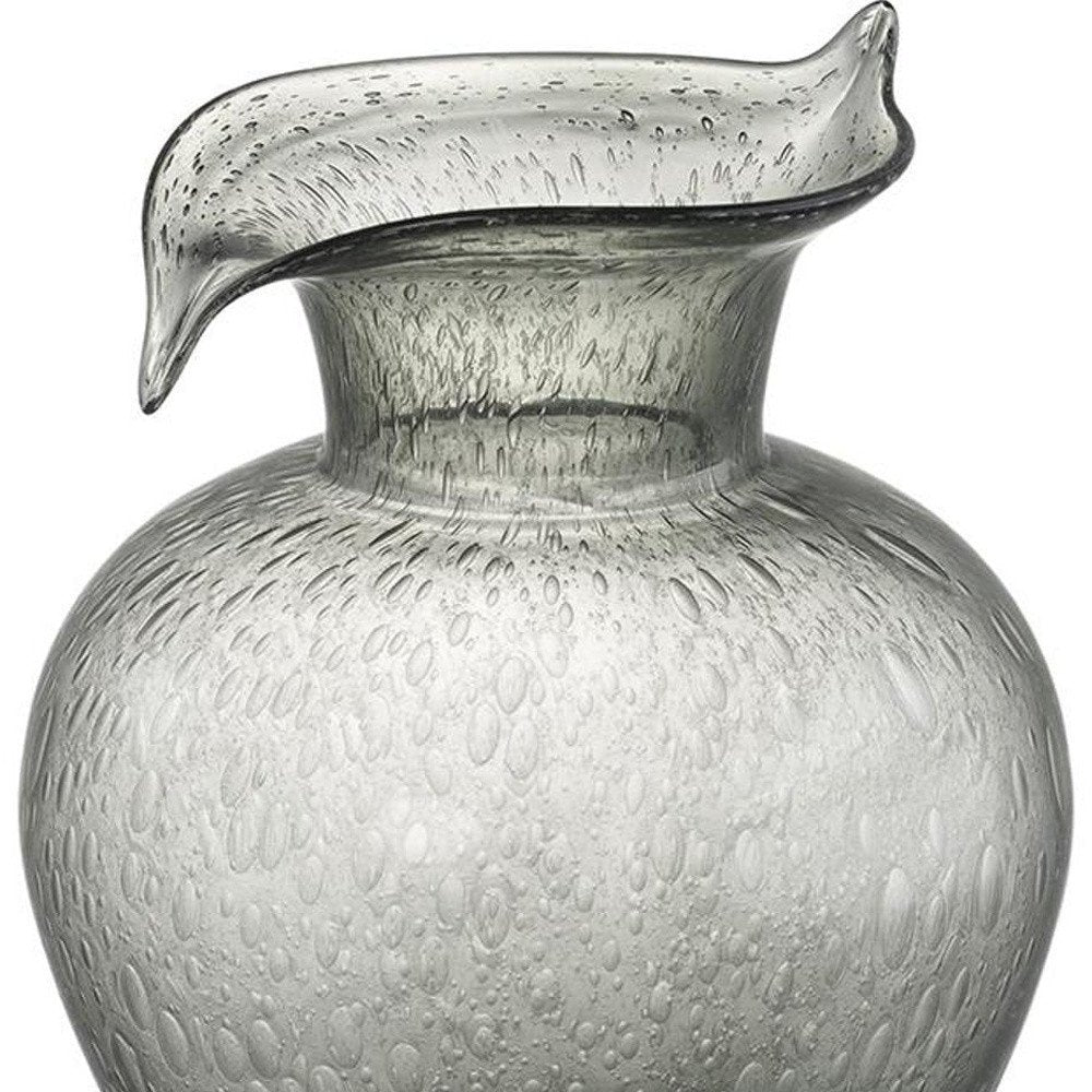10" Light Gray Bubble Glass Round Table Vase HomeRoots