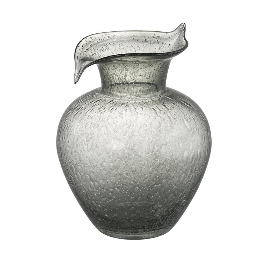 10" Light Gray Bubble Glass Round Table Vase HomeRoots