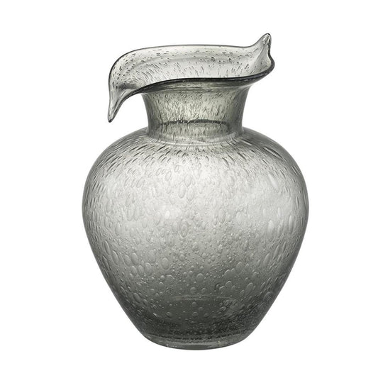 10" Light Gray Bubble Glass Round Table Vase HomeRoots