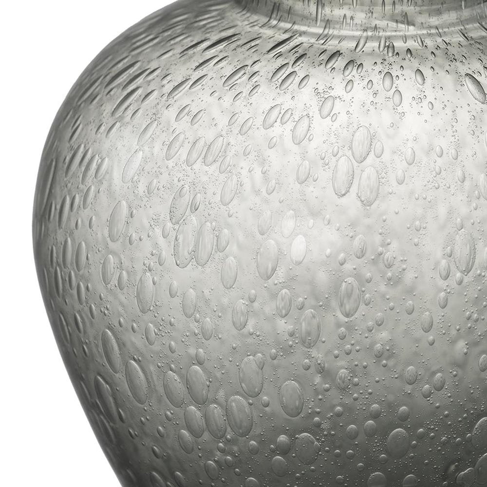 10" Light Gray Bubble Glass Round Table Vase HomeRoots
