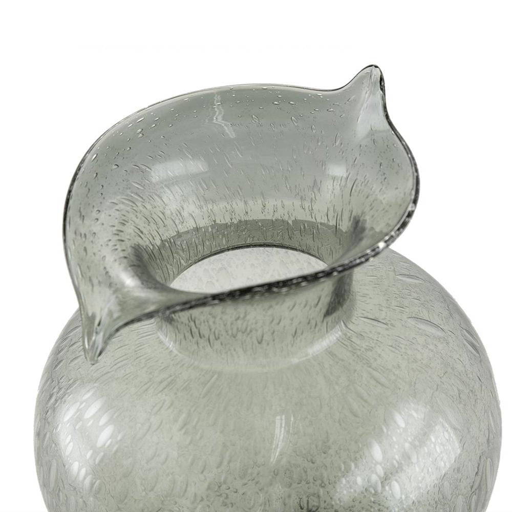 10" Light Gray Bubble Glass Round Table Vase HomeRoots
