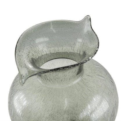 10" Light Gray Bubble Glass Round Table Vase HomeRoots