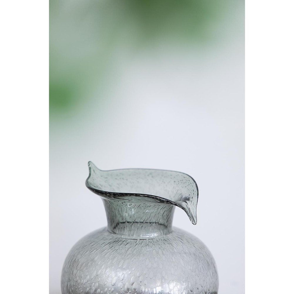 10" Light Gray Bubble Glass Round Table Vase HomeRoots