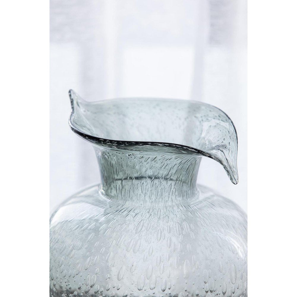 10" Light Gray Bubble Glass Round Table Vase HomeRoots