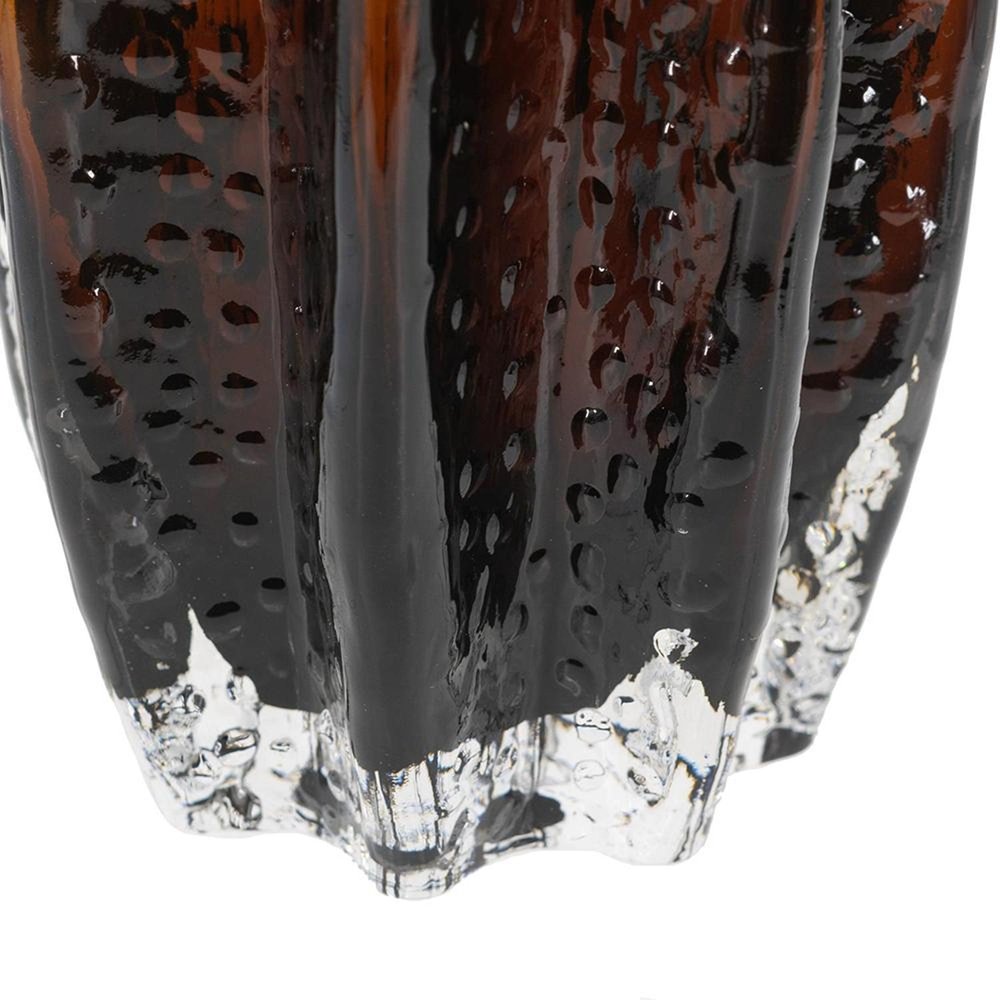 12" Burnt Umber Wavy Glass Table Vase HomeRoots