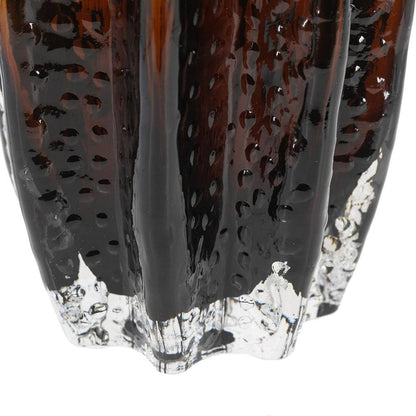 12" Burnt Umber Wavy Glass Table Vase HomeRoots