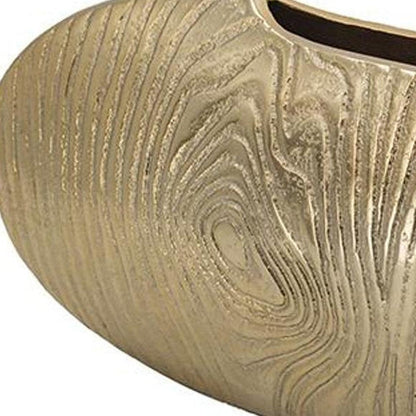 7" Gold Aluminum Oval Disc Table Vase HomeRoots