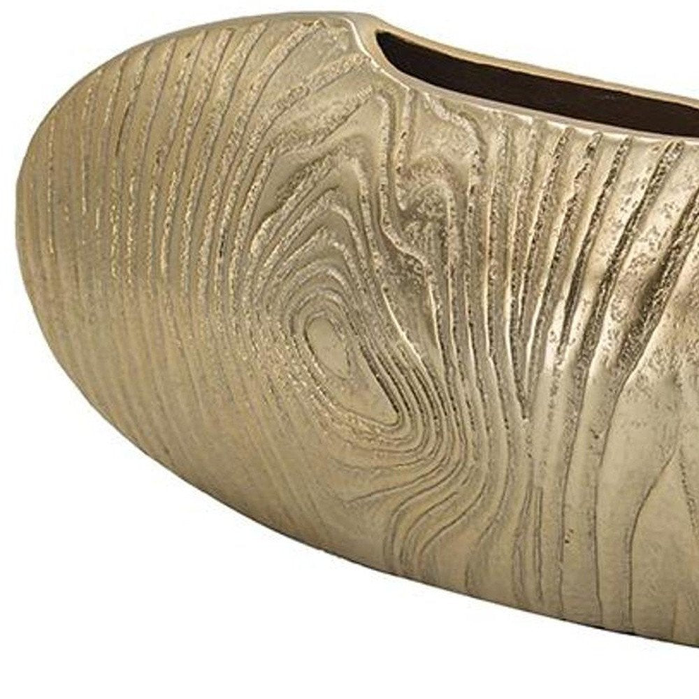 7" Gold Aluminum Oval Disc Table Vase — view 8