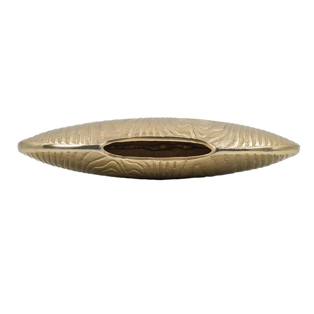 7" Gold Aluminum Oval Disc Table Vase HomeRoots