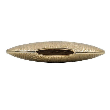 7" Gold Aluminum Oval Disc Table Vase HomeRoots