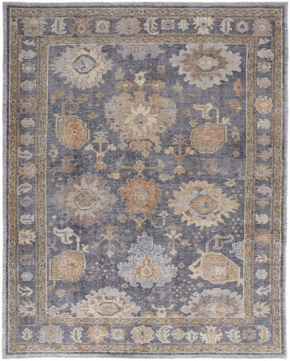 5' X 8' Blue Gray and Tan Oriental Hand Knotted Worn Faded Area Rug HomeRoots