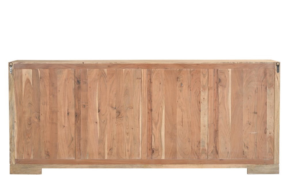 102" Beige Solid Wood Carved Geometric Sideboard With Four Doors HomeRoots