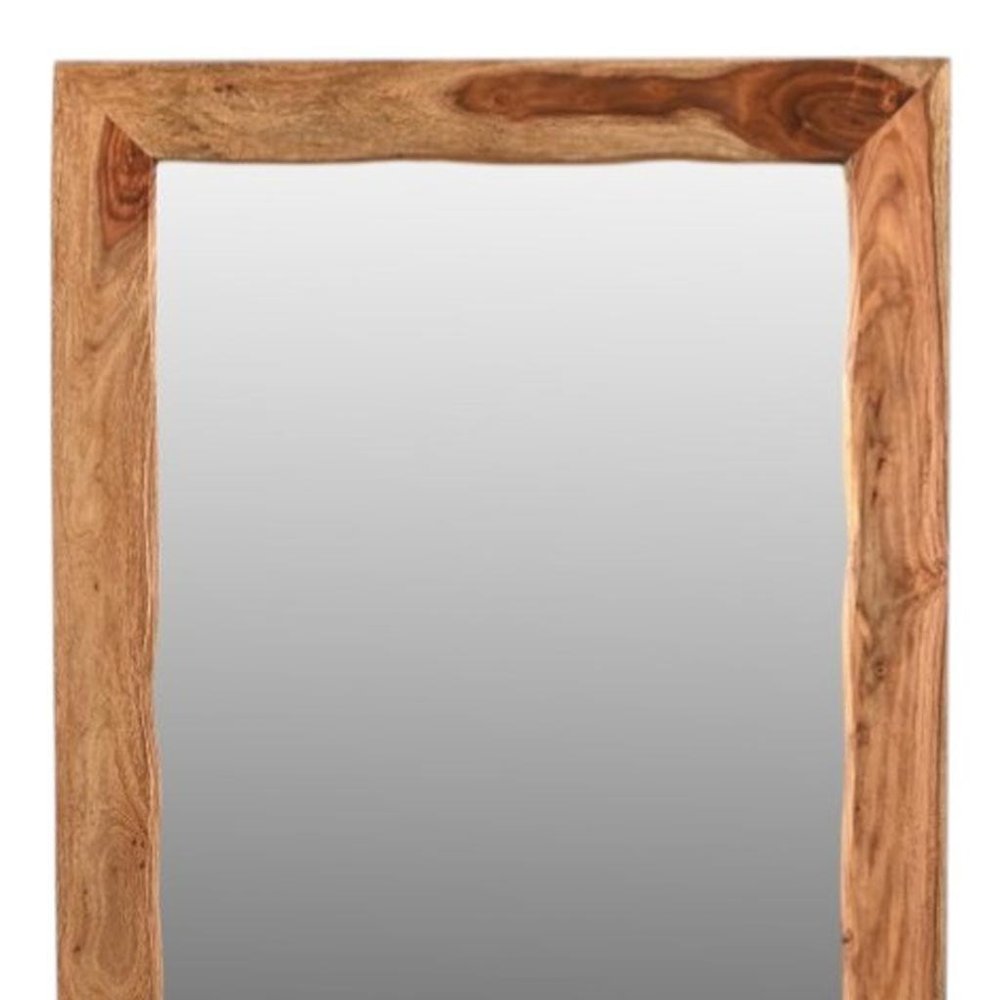 44" Brown Solid Wood Live Edge Framed Accent Mirror HomeRoots