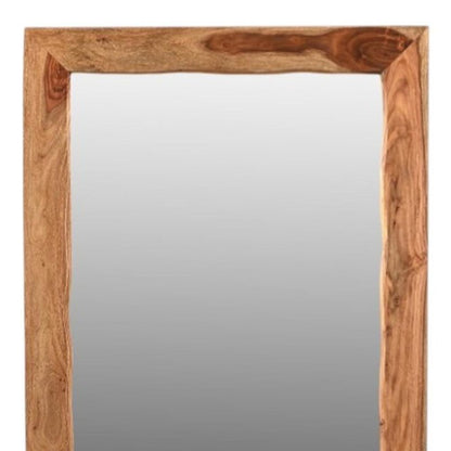 44" Brown Solid Wood Live Edge Framed Accent Mirror HomeRoots