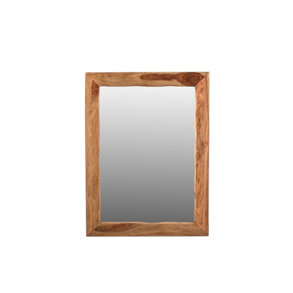 44" Brown Solid Wood Live Edge Framed Accent Mirror HomeRoots