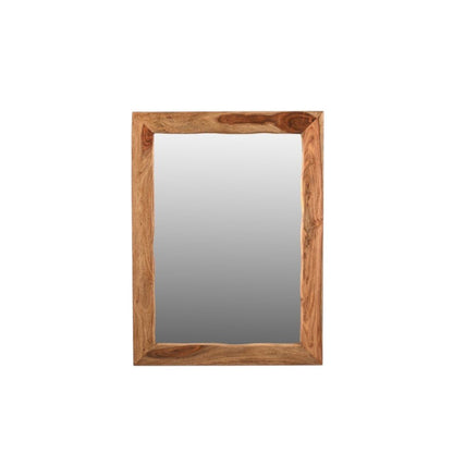 44" Brown Solid Wood Live Edge Framed Accent Mirror HomeRoots