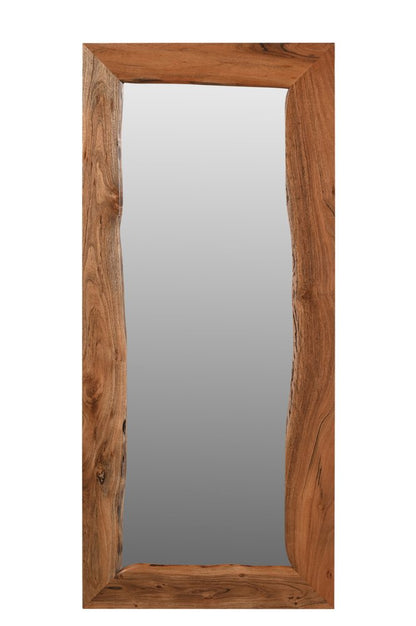 32" Brown Live Edge Solid Wood Full Length Hanging Mirror HomeRoots