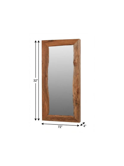 32" Brown Live Edge Solid Wood Full Length Hanging Mirror HomeRoots