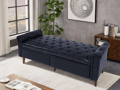 Storage PU Ottoman Bench with 2 Drawers for Bedroom End of Bed - FurniFindUSA