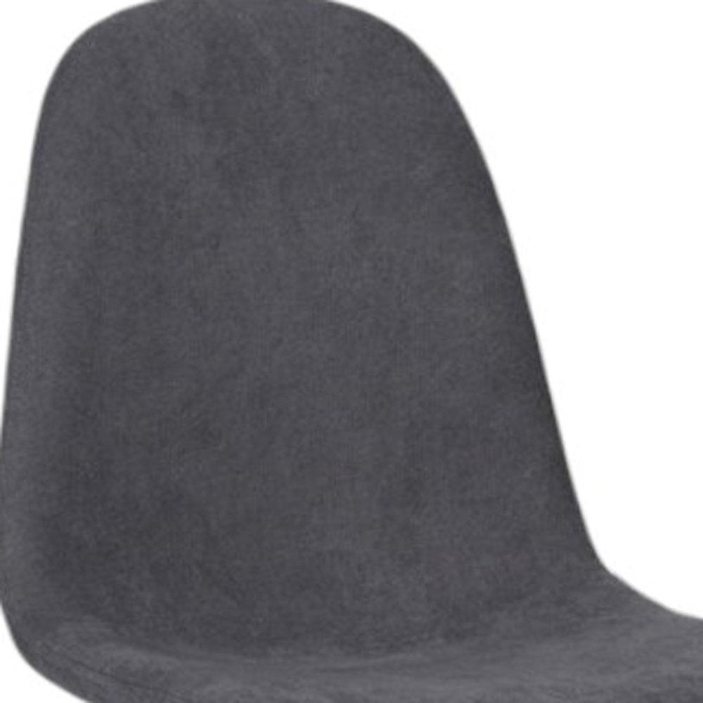 Set of Four Gray and Brown Upholstered Fabric Dining Side Chairs — view 6