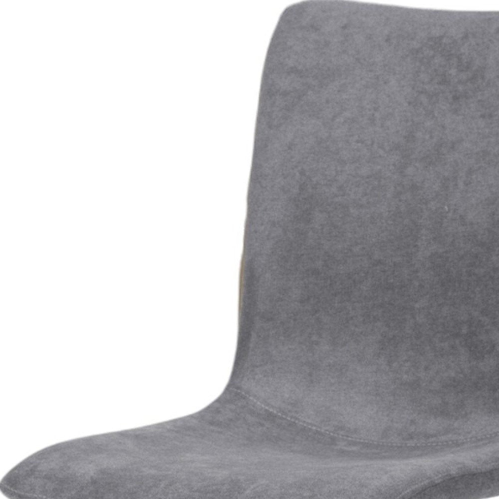 Set of Four Dark Gray and Gold Fabric Dining Side Chairs — view 7