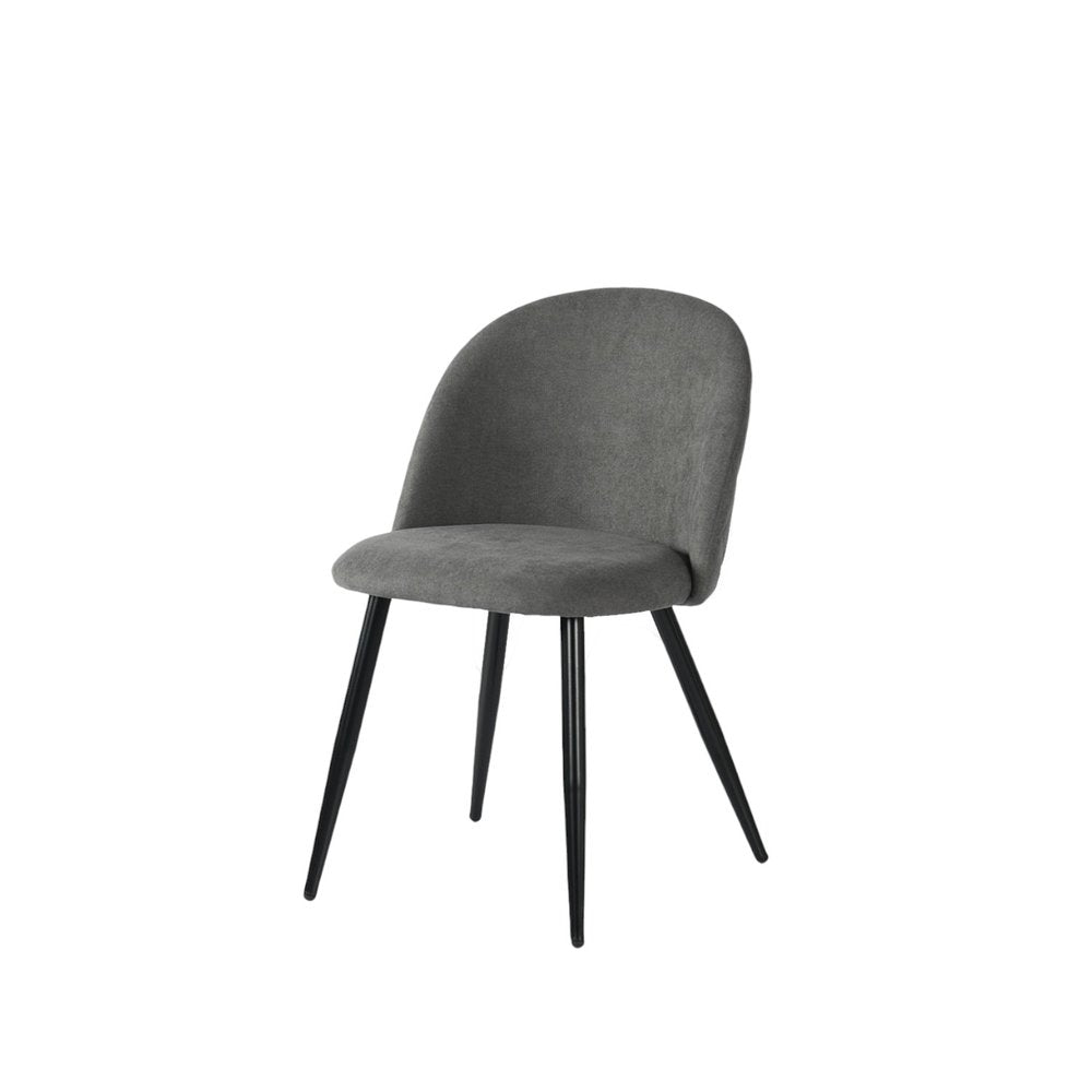 Set of Two Gray and Black Upholstered Fabric Dining Side Chairs HomeRoots