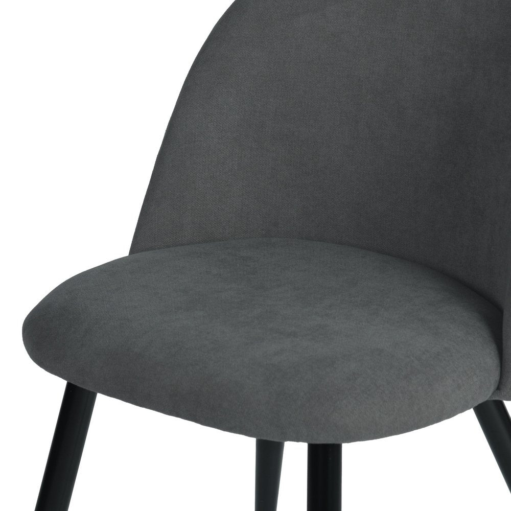 Set of Two Gray and Black Upholstered Fabric Dining Side Chairs HomeRoots